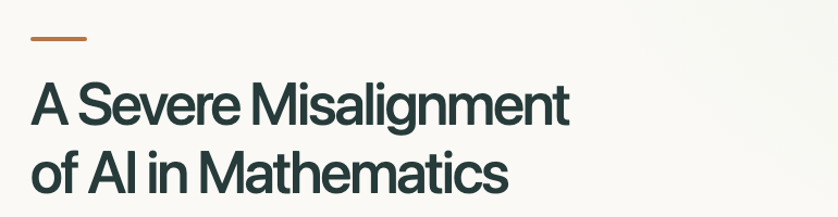 Math and AI 공동 선언 페이지의 영문 제목 A Severe Misalignment of AI in Mathematics