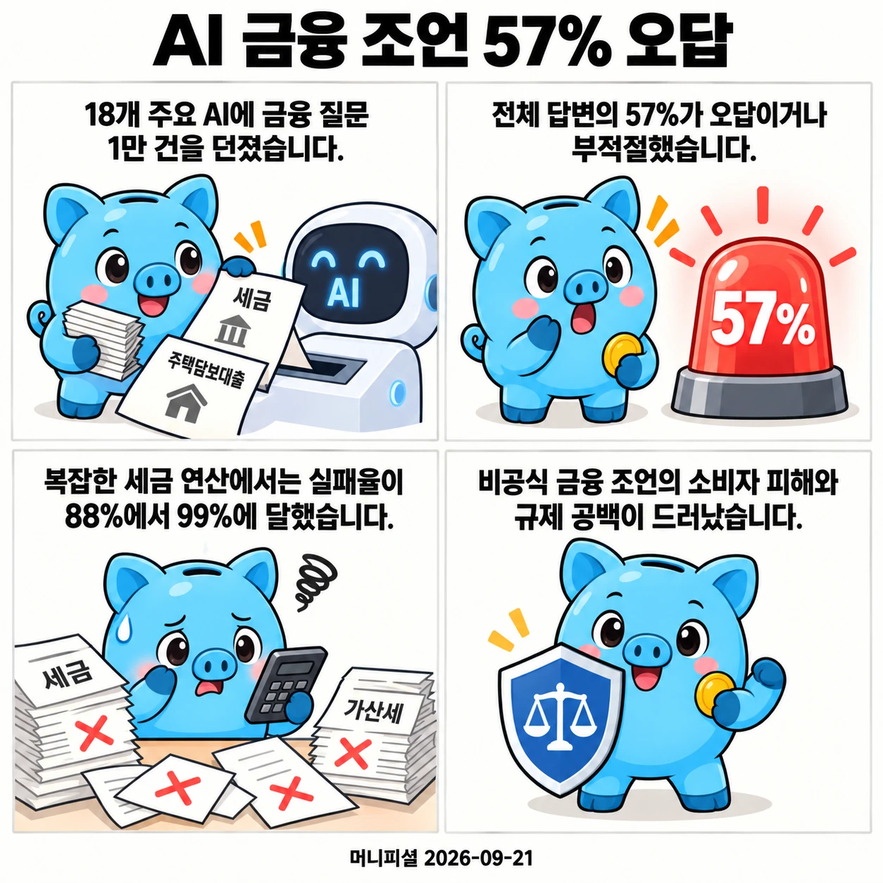 AI피셜 마스코트가 새로운 워크로드로서의 에이전트, 네 가지 선언 단위, 1초 미만 정지·재개, 문장으로 구성하는 워크스페이스를 네 컷으로 설명합니다.