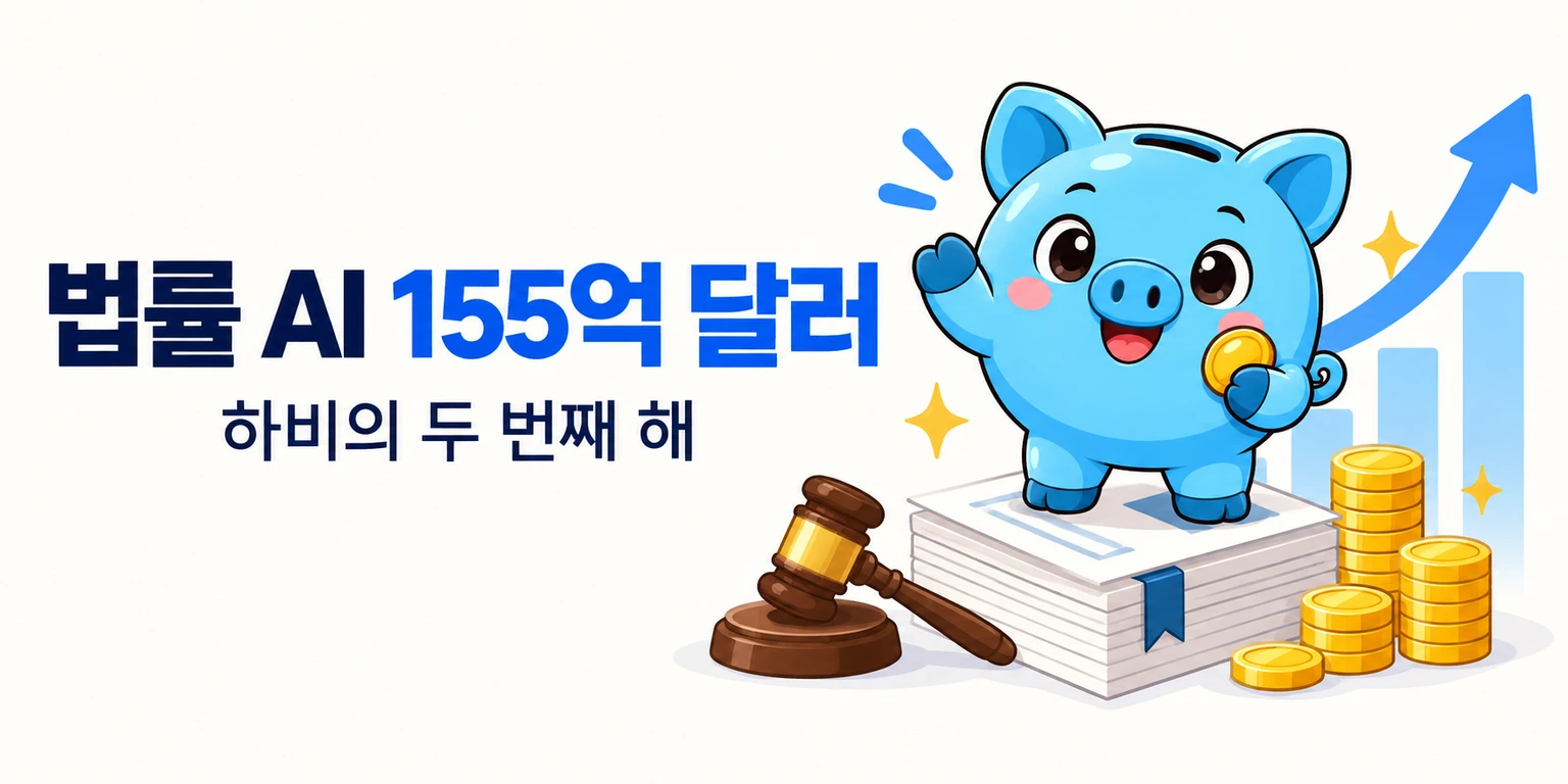 머니피셜 머니 마스코트가 상승하는 매출 곡선과 법률 서류 더미를 배경으로 기업가치 숫자를 확인합니다.