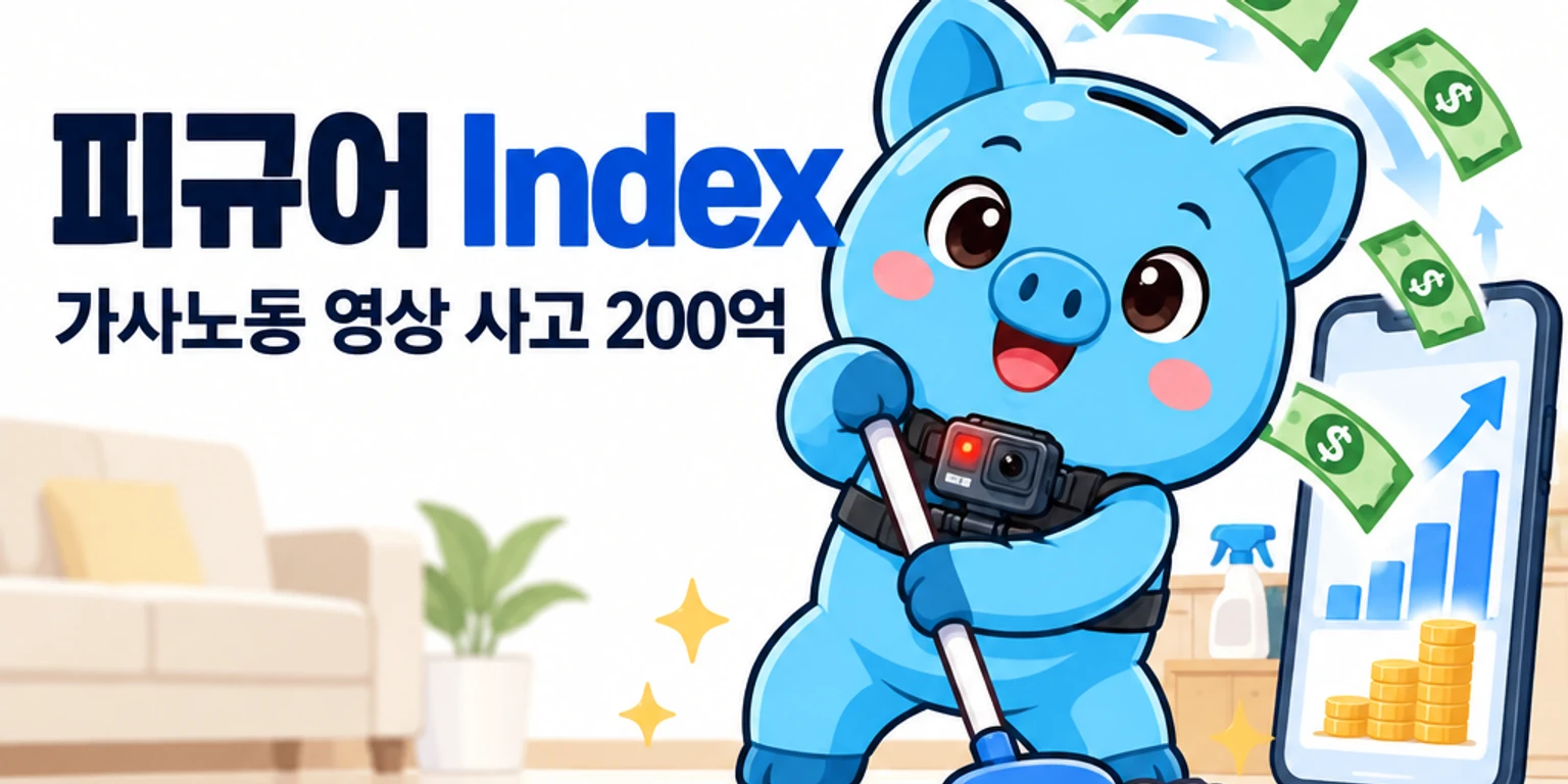 AI피셜 AI 마스코트가 아래로 감기는 나선 계단에서 한 단계 내려선 뒤 동료들과 작은 벽돌을 나르는 장면을 바라봅니다.